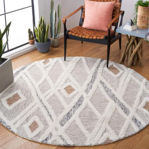 Vista 17 de SAFAVIEH Casablanca Collection - Alfombra decorativa de 2 x 3 pies, color marfil y marrón, lana marroquí hecha a mano, ideal para zonas de alto
