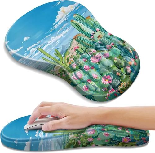 Vista 18 de YIWEI Alfombrilla de mouse ergonómica con soporte para muñeca, alfombrilla de mouse de espuma viscoelástica de gel para teclado de computadora