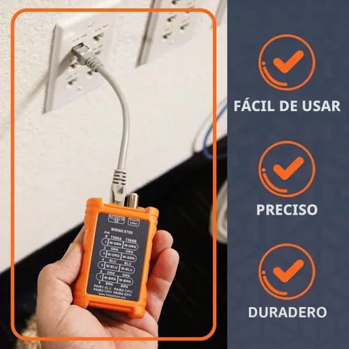 Vista 4 de TEMPO Communications PA1594 Probador de cable de red Probador de continuidad de cables LAN y AV Cables coaxiales RJ45, UTP, STP de 8 vías