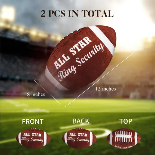 Vista 2 de Deekin 2 piezas de 12 pulgadas All Star Ring Bearer Football Plush Baby Football Stuffed Fluffy Toddler Thank You Regalo de boda para niños y niñas