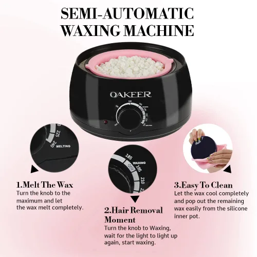 Vista 4 de Oakeer Kit de Depilación Actualizado 2024 para Eliminación de Vello Fino con 6 Bolsas Pro de Cera Ice Cream para Brazos de Mujer, Facial, Cejas