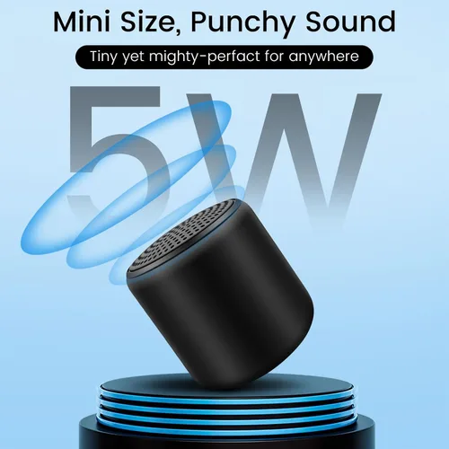 Vista 4 de Mini altavoz Bluetooth – Pequeños altavoces Bluetooth portátiles inalámbricos con TWS estéreo, sonido HD de 5 W, Bluetooth 5.3, 8 horas