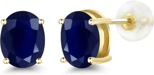 Vista 79 de Gem Stone King Aretes de oro de 14 quilates con piedra natal ovalada de 0.315 x 0.236 in Aretes de oro para mujer