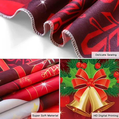 Vista 7 de OTOSTAR Tapiz de Navidad con diseño de bola de Navidad, Feliz Navidad y Feliz Año Nuevo, tapiz para colgar en la pared, adornos de Navidad, adornos