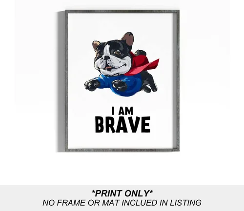 Vista 5 de heilkee Divertidas impresiones artísticas de pared de perro, carteles inspiradores para niños, decoración de habitación de superhéroes