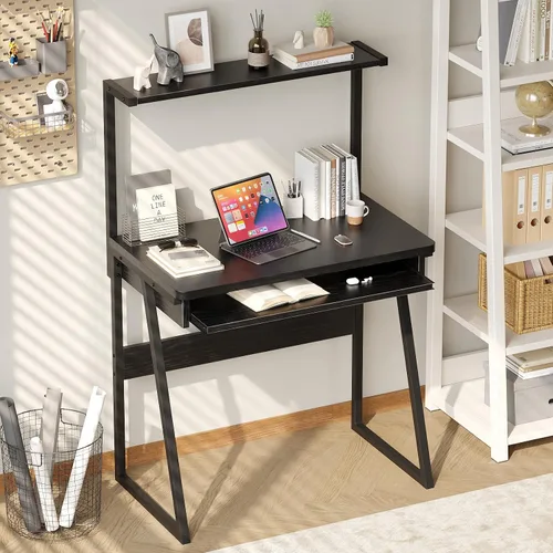 Vista 14 de ALISENED - Escritorio para computadora de 30 pulgadas, con bandeja para Negro