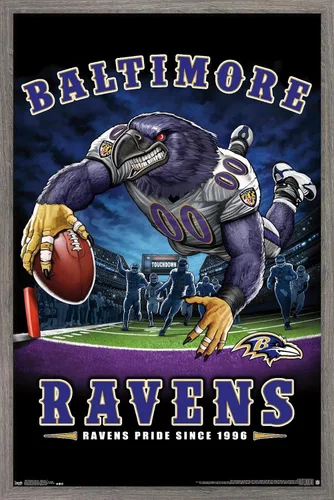 Vista 12 de Trends International NFL Baltimore Ravens - Póster de pared de End Zone 17, 14.725 x 22.375 pulgadas, versión enmarcada de madera de granero