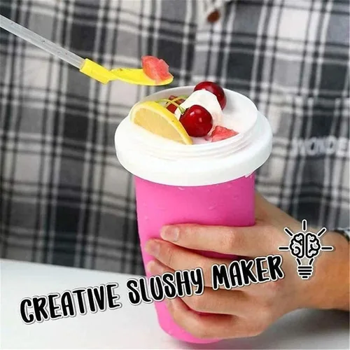 Vista 6 de Taza para Hacer Slushies, Taza Mágica de Batidos Congelados Rápidos, Taza de Enfriamiento de Doble Capa con Exprimidor, Máquina para Hacer Slushies