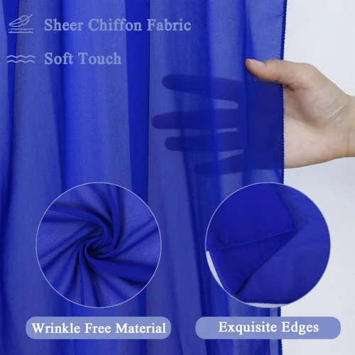 Vista 3 de FANPROMS Cortinas de gasa para arco de boda, 2 paneles de 18 pies, cortinas de gasa transparente para ceremonia, 6 yardas, tela drapeada para arco