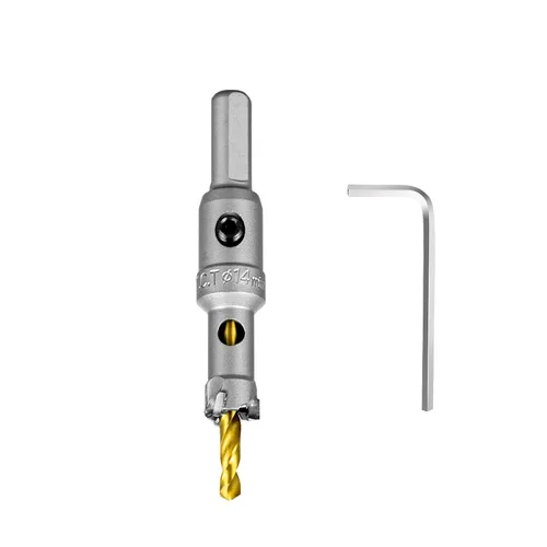 Vista 58 de SALI Kit de sierra perforadora TCT de 1 pulgada (1.024 in) con punta de carburo de tungsteno con broca piloto chapada en titanio para metal, acero