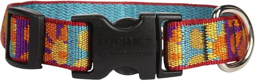 Vista 2 de Collar ajustable Rain Song para perro de Lupine, 1.9 cm., Margarita loca