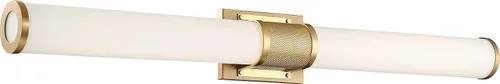 Vista 7 de Nuvo 62/1602 Caper LED Vanity latón cepillado con lente esmerilada, dorado