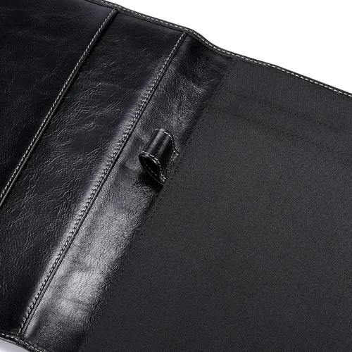 Vista 6 de Portafolios Junior de Cuero para Hombres y Mujeres con Presilla para Bolígrafo, Piel de Becerro Italiana, Carpeta Portafolio de Negocios