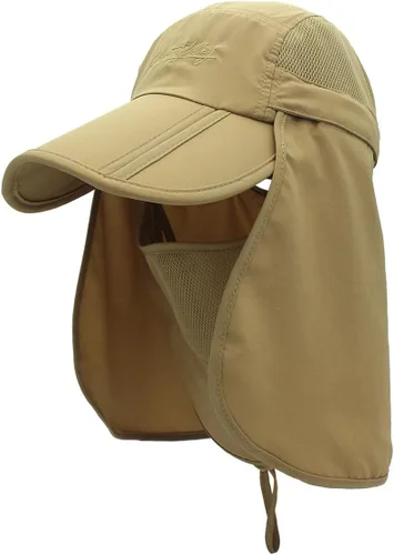 Vista 10 de Sombrero de sol transpirable de ala ancha UPF 50+ con solapa para el cuello, protección UV, gorra de secado rápido para verano, pesca al aire libre