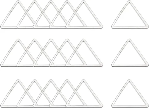 Vista 10 de MECCANIXITY Aro de abalorios triangulares, triángulo con marco hueco, anillo de enlace geométrico para hacer joyas