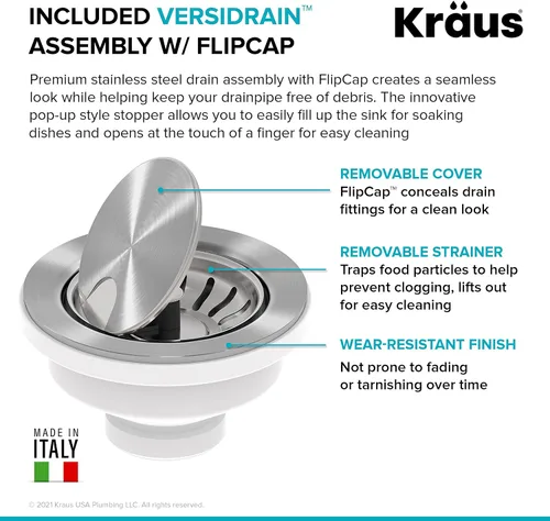 Vista 11 de KRAUS Bellucci Fregadero de cocina de granito con estación de trabajo empotrado de 30 pulgadas en negro metálico con accesorios, KGUW2-30MBL