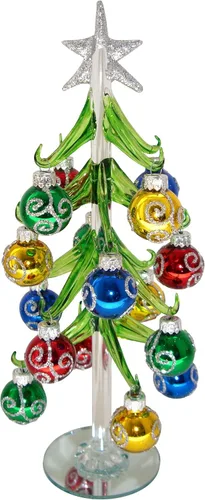 Vista 15 de Red Carpet Studios Árbol de cactus de cristal en miniatura con 9 adornos multicolores, 7 pulgadas de alto