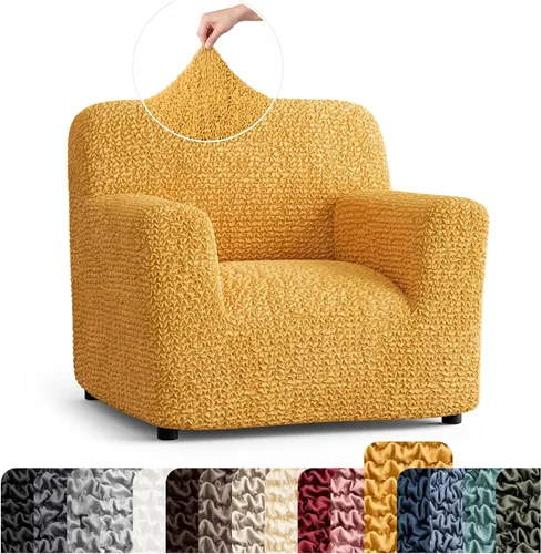 Vista 62 de PAULATO BY GA.I.CO. Funda para Silla - Funda para Sillón - Funda para Sillón - Funda de Tela Suave - Protector de Muebles Elegante de Ajuste Ceniza