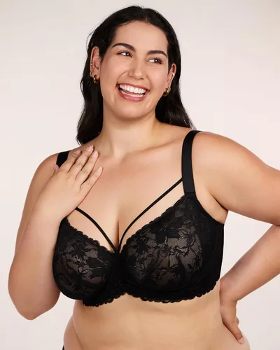 Vista 4 de HSIA - Brasieres reductores para mujer, cobertura completa, de encaje sin forro, talla extragrande, con aros, para senos grandes