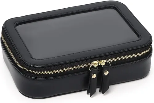 Vista 36 de Pinkmik Pequeña bolsa de maquillaje, mini estuche transparente para maquillaje y neceser con cremallera, organizador de bolsos para mujer