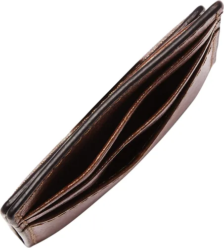 Vista 3 de Fossil Funda magnética minimalista de cuero para hombre con clip para dinero y bolsillo frontal