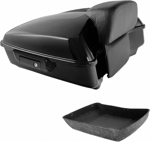 Vista 4 de TCMT Pestillos Negros de 10.7" para Maletero Cortado, Almohadilla de Respaldo, Luz Trasera LED con Señal de Giro Compatible con Harley Touring