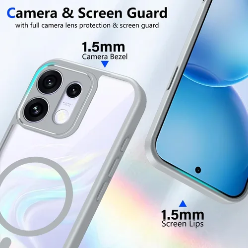 Vista 740 de Funda magnética transparente compatible con Xiaomi 17T, color negro 2 en 1 PC + TPU cubierta de teléfono a prueba de golpes, carcasa protectora