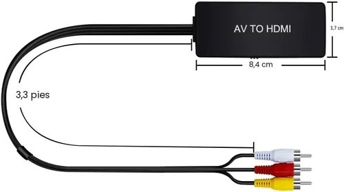 Vista 6 de Convertidor HDMI a AV Adaptador de convertidor compuesto HDMI a RCA, compatible con PAL/NTSC, soporte 1080P, compatible con Roku/Fire