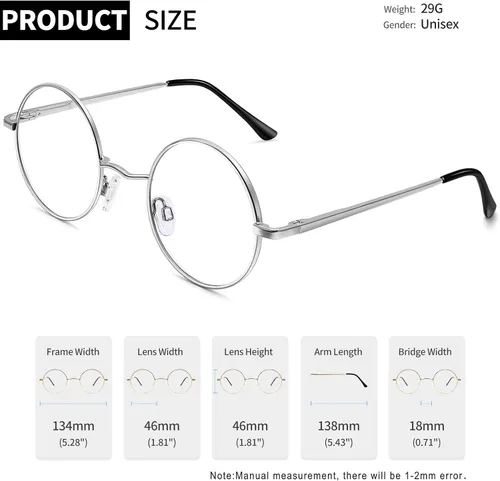 Vista 5 de Gafas de sol Joopin polarizadas, estilo Lennon, redondas, gafas de sol estilo hippy redondas para mujer y hombre