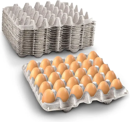 Vista 2 de MT Products Cartones planos de fibra de pulpa con capacidad para 30 huevos, caja de huevos para granja de pollos - Fabricado en los Estados Unidos