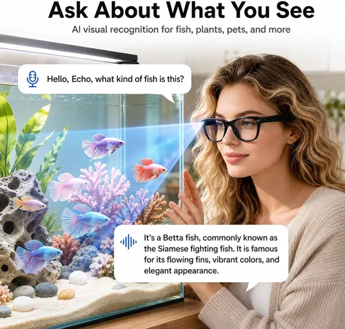 Vista 11 de Gafas inteligentes AI con cámara, captura HD de 13 MP, 4K EIS, lentes
