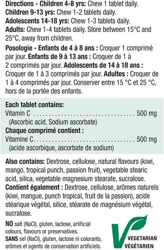 Vista 3 de Jamieson Vitamina C Fruta Tropical 500mg 120 Tabletas