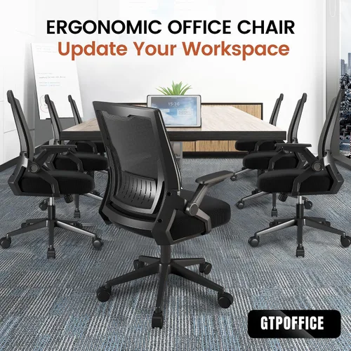 Vista 6 de GTPOFFICE Silla de oficina ergonómica, silla de escritorio para computadora cómoda con soporte lumbar ajustable, silla de oficina de malla