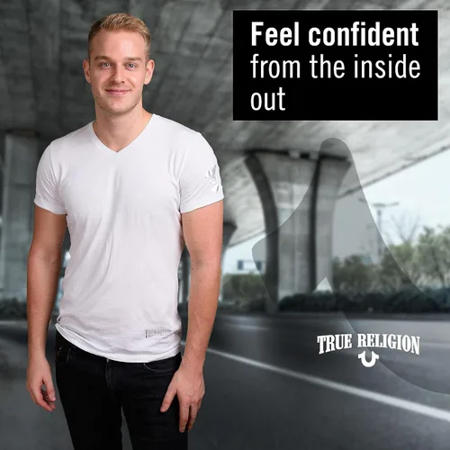 Vista 4 de True Religion Mens Undershirts 4 Pack Mens Lightweight Mens Undershirt, 100% Cotton