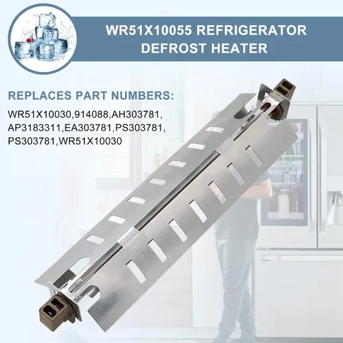 Vista 2 de AMI PARTS WR51X10055 Kit de calentador de descongelación para refrigerador, sensor de temperatura WR55X10025, termostato de límite alto WR50X10068