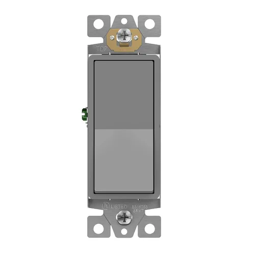 Vista 8 de ENERLITES Interruptor de luz de paleta decorativa de 3 vías, acabado brillante, un solo polo o tres vías, 3 cables, tornillo de puesta a tierra