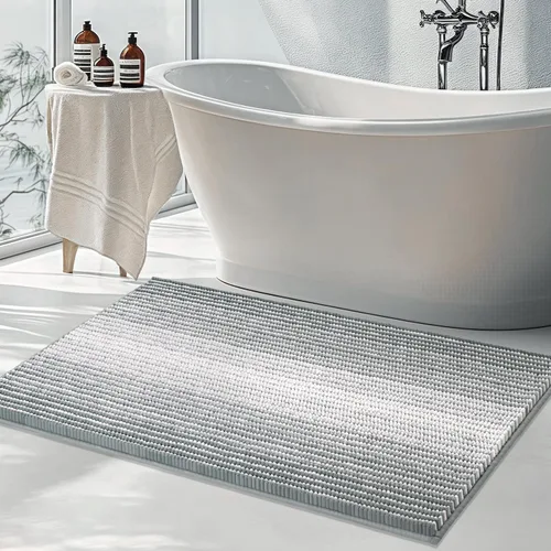 Vista 11 de Alfombras de Baño Grandes Antideslizantes de Chenilla - Alfombra de Baño para Ducha Suave Absorbente de Agua - Alfombra de Baño Delante de Bañera