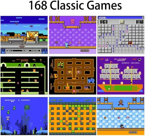 Vista 4 de Funda Gameboy para iPhone 6 Plus/ 6s Plus/ 7 Plus/ 8 Plus, diseño retro de 168 juegos clásicos, con pantalla de video a color, funda para teléfono a