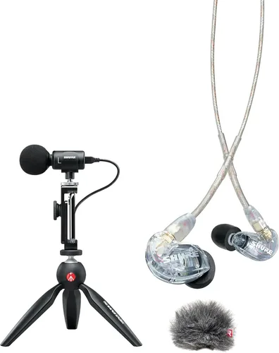 Vista 16 de Kit de video Shure MV88+ - Micrófono condensador estéreo digital para Apple y Android, con trípode Manfrotto PIXI, pinza para teléfono, montaje