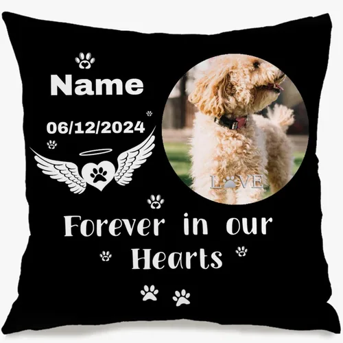 Vista 6 de Custom Memory Pillow Case Created with a Single Photo and Your Chosen Words Forming a comforting Cushion That Also Makes a Thoughtful Gift