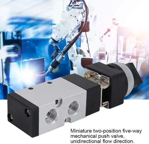 Vista 3 de Msv86522-Tb Válvula de interruptor de válvula de botón mecánico de 5 vías de 2 posiciones para sistema neumático Válvula de botón mecánica de 5 vías