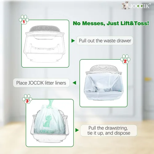 Vista 5 de Bolsas de repuesto para cajas de arena con cordón compatibles con robot, resistentes y autolimpiantes, bolsas de repuesto (50 unidades)