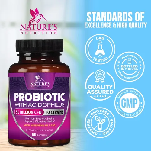 Vista 4 de Probióticos, 60 mil millones de UFC por porción, probióticos con prebióticos para apoyo a la salud digestiva e inmunológica para mujeres y hombres