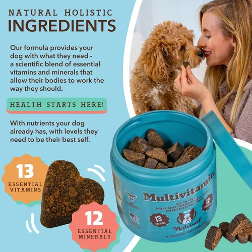 Vista 5 de Natural Dog Company Paquete de suplementos multivitamínicos y calmantes, nutrientes diarios y alivio de la ansiedad para perros, apoya la salud
