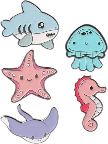 Vista 7 de 10 Pcs Sea Life Brooch Clothing Zinc Alloy Badge