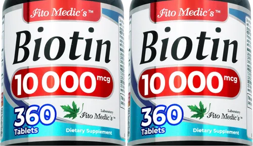 Vista 10 de FITO MEDIC'S Laboratorio biotina pestaña 360 Suplemento de biotina.