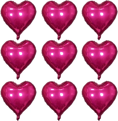 Vista 15 de Paquete de 10 globos en forma de corazón rosa pastel, globos románticos de 18 pulgadas para el día de San Valentín, proponer matrimonio, boda 10