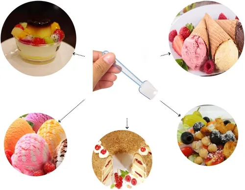 Vista 3 de Honbay 100 mini cucharas de plástico de 3.74 pulgadas de colores surtidos, perfectas para degustar muestras o pruebas de sabor, postres congelados