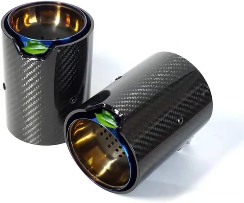 Vista 4 de Tubo de escape de fibra de carbono azul quemado apto para M2 M3 M4 F87 F80 F82 F83 puntas 4 piezas