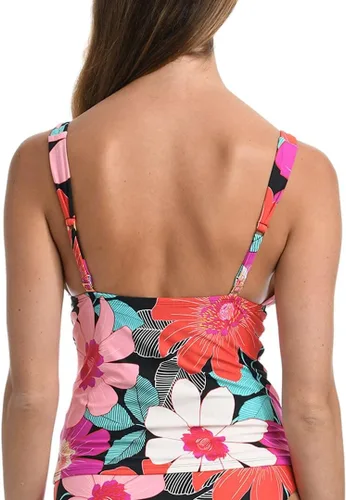 Vista 2 de Top de traje de baño tankini con nudo frontal sobre el hombro